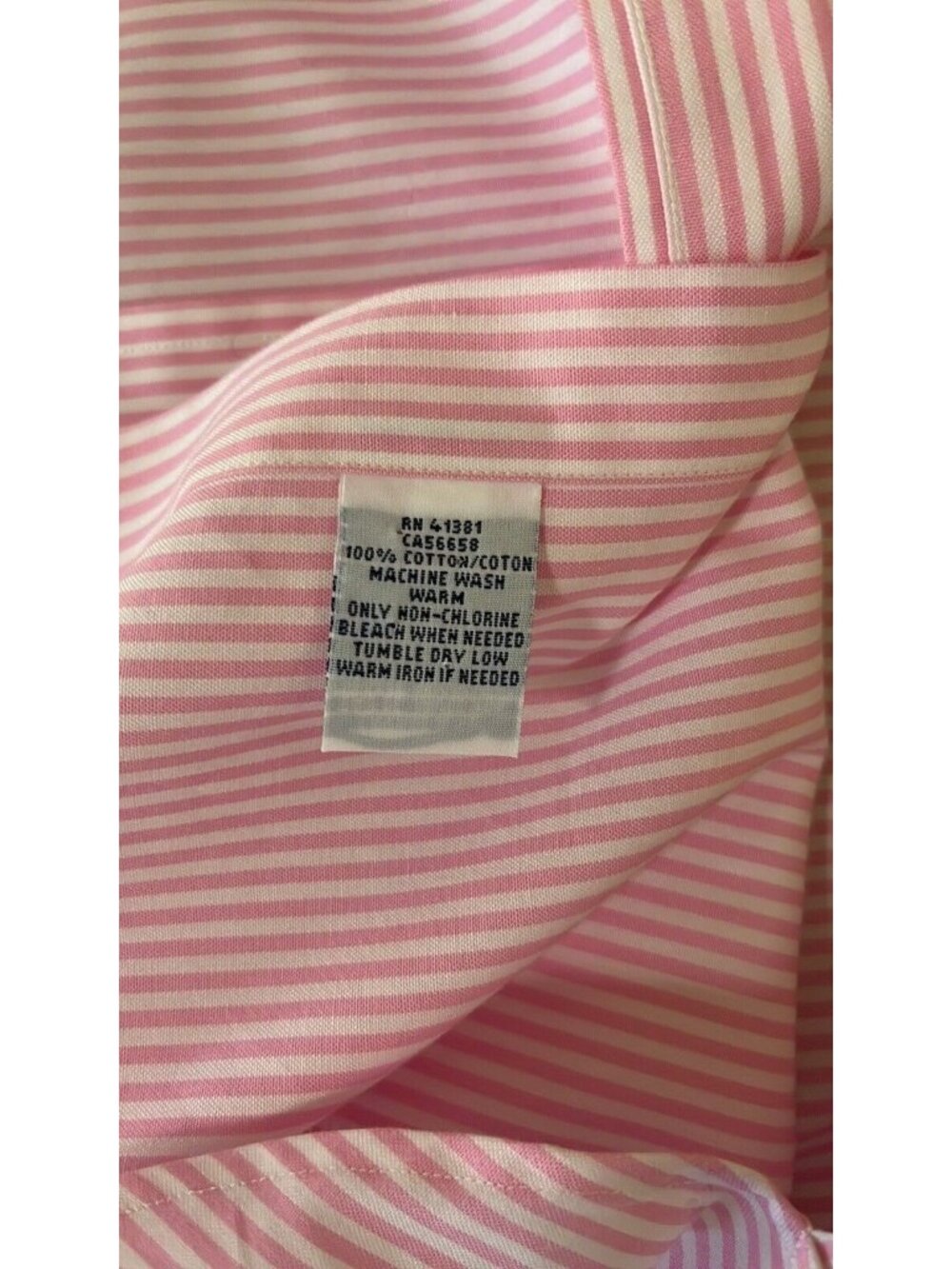 Ralph Lauren pink&white stripe button down shirt men’s sz 16.5/42 100% cotton pr - Picture 10 of 12